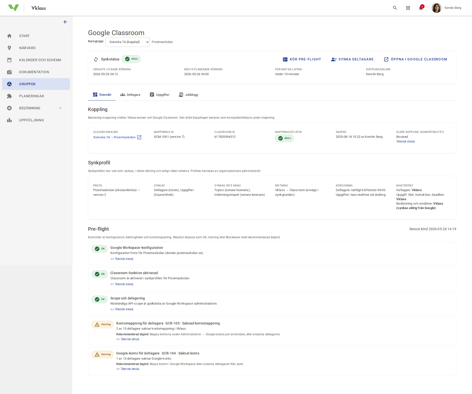 Förbättrad integration Google Classroom — färdig intent-spec screenshot