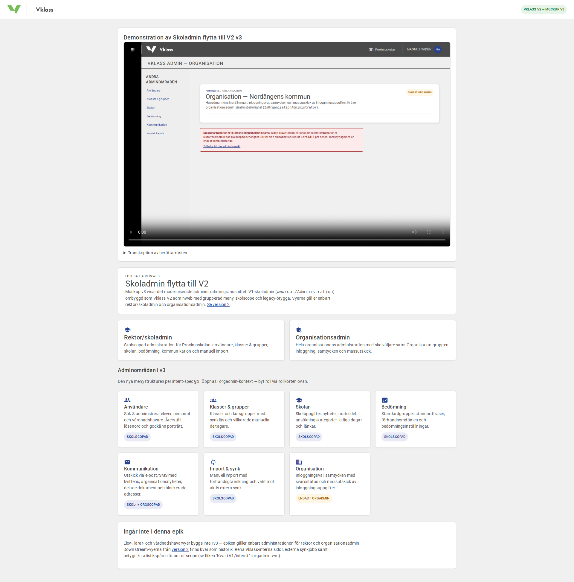 Skoladmin flytta till V2 – intent-spec screenshot