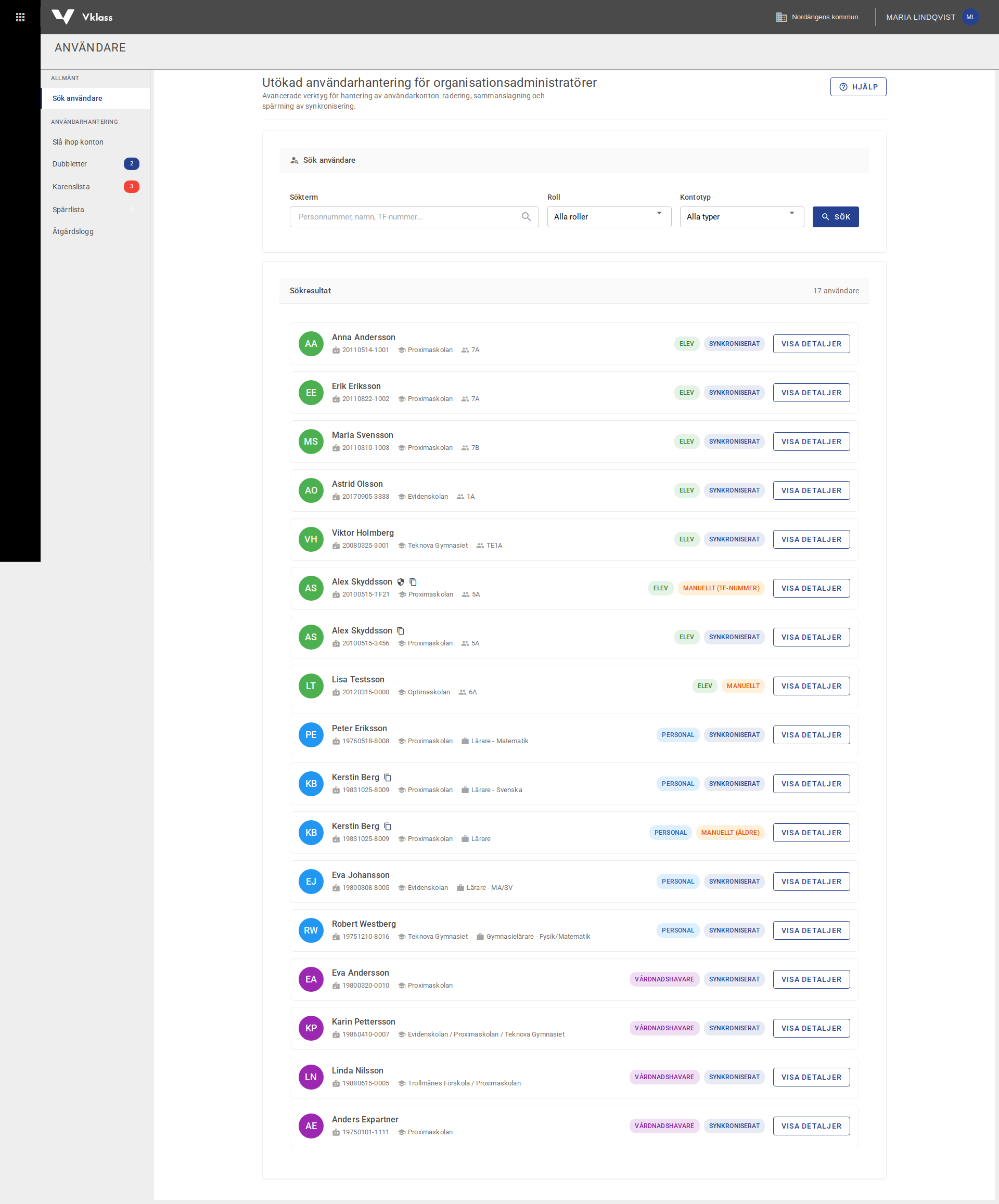 Utökad anvandarhantering org admin screenshot